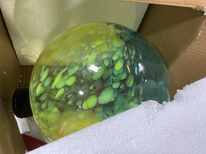 Condition photo showing Good Condition for gazing ball 10 inch glass reflective garden globe outdoor gazing globe sphere yard ornament for gard