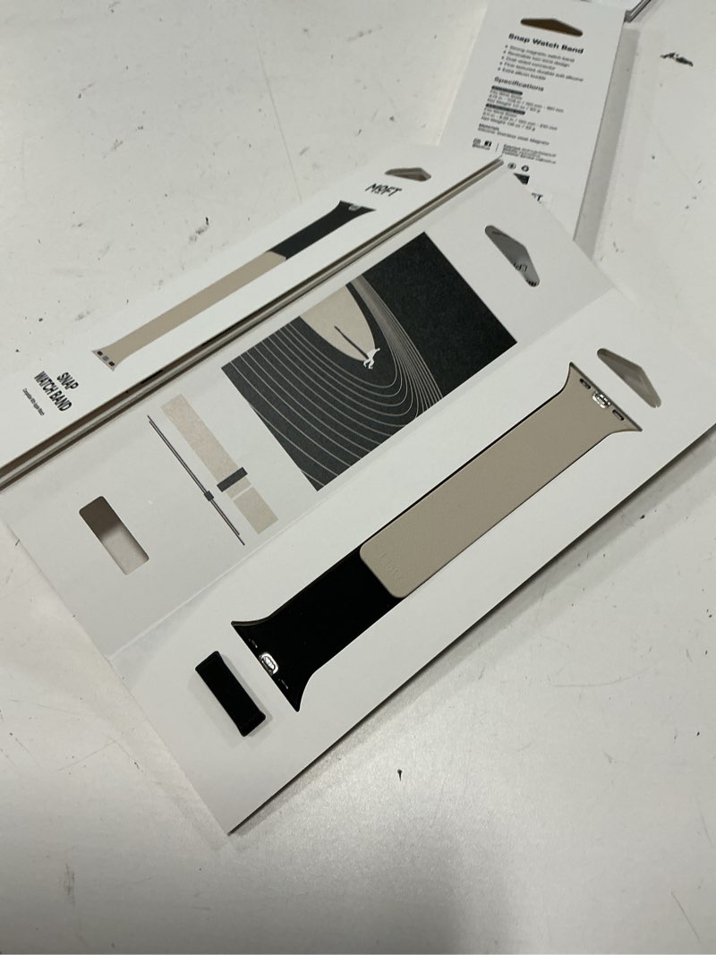 Condition photo showing New/Like New for moft snap duo watch bands compatible with apple watch, quick magnetic wear, duo-color design & soft silicone, iwatch bands for ultra 3/2/1, series 11/10/9/8/7/se/6/5/4/3/2/1, 38/40/41/42/44/45/46/49mm vast black x stardust large:44mm/45mm/46mm/49mm/42mm(s1-3)