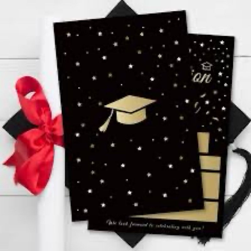 Graduation Party gold black Invitations Graduation Invite Cards  