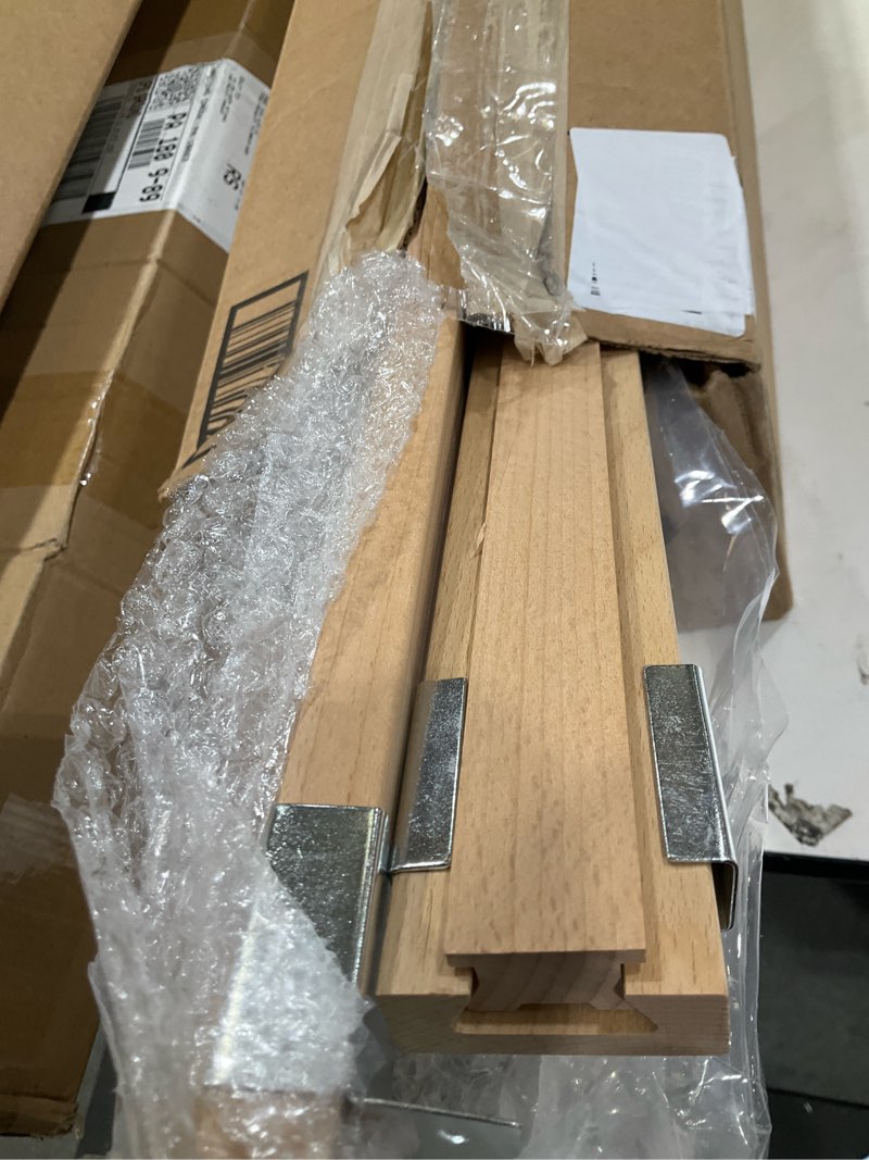 Condition photo showing As Is for maitys 2 pcs wood drawer slides bottom mount classic 22 inches center guide track with metal slide glides traditional wooden drawer rails for dresser replacement 22 inches 2