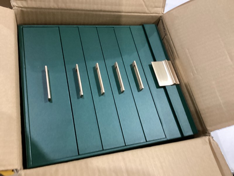 Condition photo showing Good Condition for SONGMICS GISELLA Collection - Jewelry Box Organizer, 6-Layer Jewelry Storage with 5 Drawers, Shiny Metal Hardware, Glass Lid, Modern, 6.4 x 9.9 x 11.4 Inches, Forest Green and Gold Color UJBC171C01 6 Layer (6.4"D x 9.9"W) Forest Green + Gold