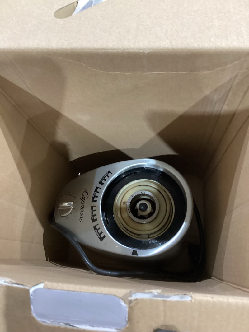 Condition photo showing As Is for Capresso Infinity Plus Stainless Steel Conical Burr Grinder