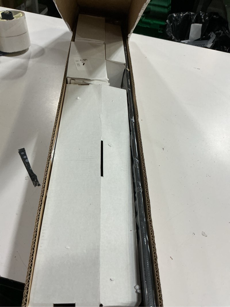 Condition photo showing Good Condition for 28" bifold sliding barn door hardware track kit,side mounted black j shape roller,smoothly and quietly,assembly easy,fit double 12" bi-folding doors (door not included) 28'' for 2 doors (hardware only) black-j shape