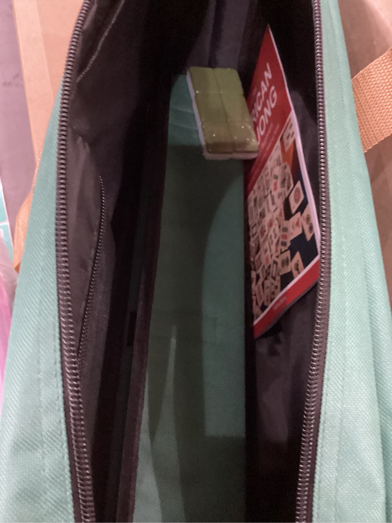 Condition photo showing New/Like New for American Mahjong Game Set, 166 Green Tiles, 4 All-in-One Color Rack/Pushers, Complete Mahjong Tile Set?Green Carrying Bag