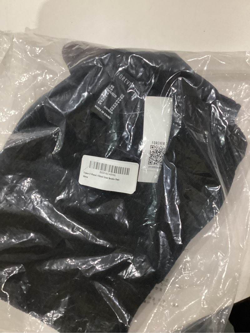 Condition photo showing New/Like New for Forever 21 Womens Ribbed Cutout Sweater X-Small Black