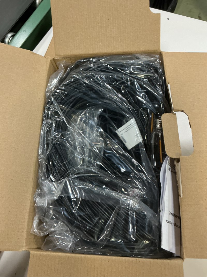 Condition photo showing Good Condition for outdoor patio string lights: 100ft 30m outside waterproof light - remote dimmable st38 shatterproof bulb connectable hanging outdoor electric lighting - backyard yard gazebo porch party 100ft-remote