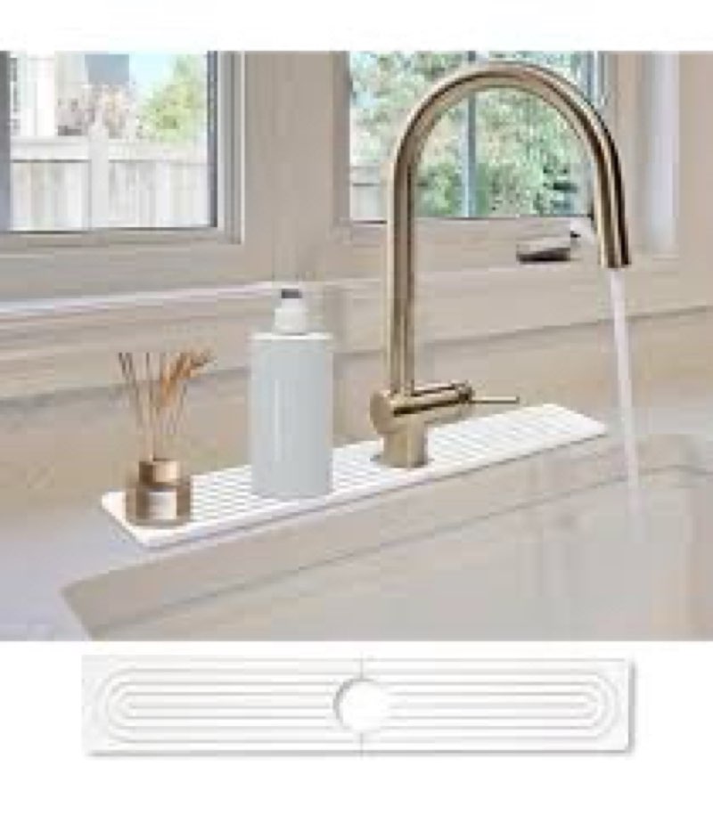 ZNCZHZN Faucet Mat For Kitchen Sink, 15.8" & 23.6" 2-Pack Diatomite Kitchen Sink Splash Guard, Fauce