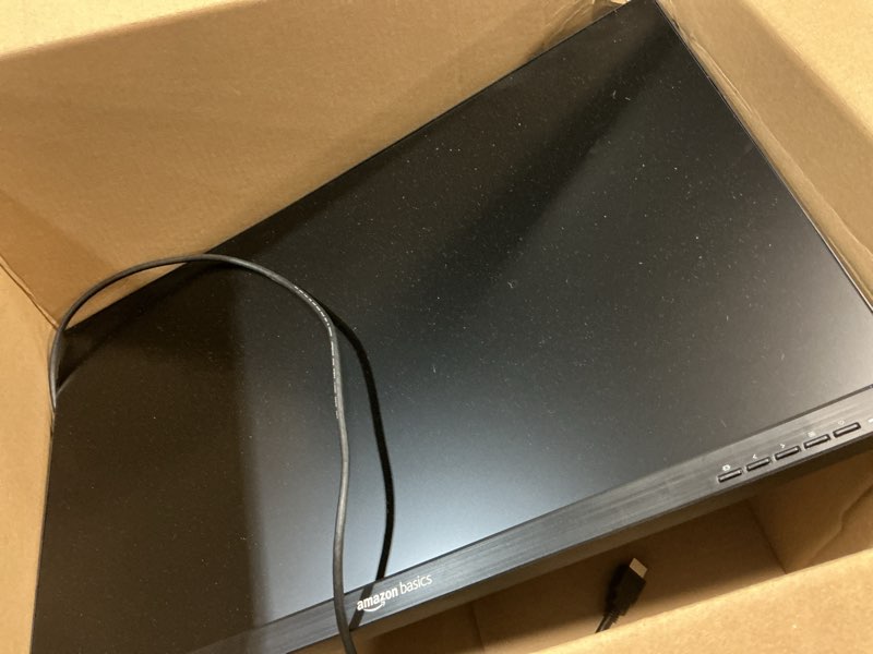 Condition photo showing As Is for Amazon Basics IPS Monitor 75 Hz Powered with AOC Technology FHD 1080P HDMI, Display Port and VGA Inp