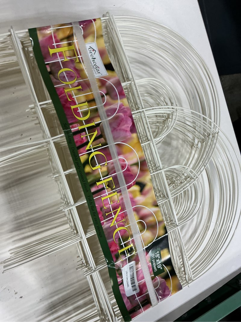 Condition photo showing Good Condition for (incomplete  15 pcs)folding  fence  18 x19” 31pcs /set 19 in. l x 18 in. h 31-panels metal decorative garden fence border wire folding fences patio edging landscape in white