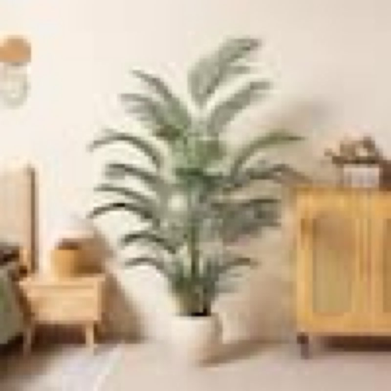 6 ft. Artificial Palm Tree with White Planter Faux Tropical Areca Floor Plant for Home Office Living Room