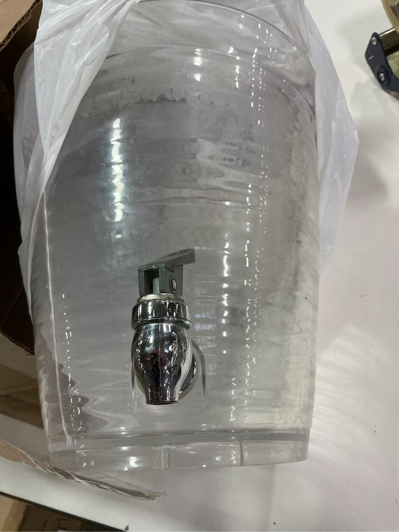 Condition photo showing As Is for Creativeware 3-Gallon Beverage Dispenser- Poly Prop Beverage Dispenser, Clear