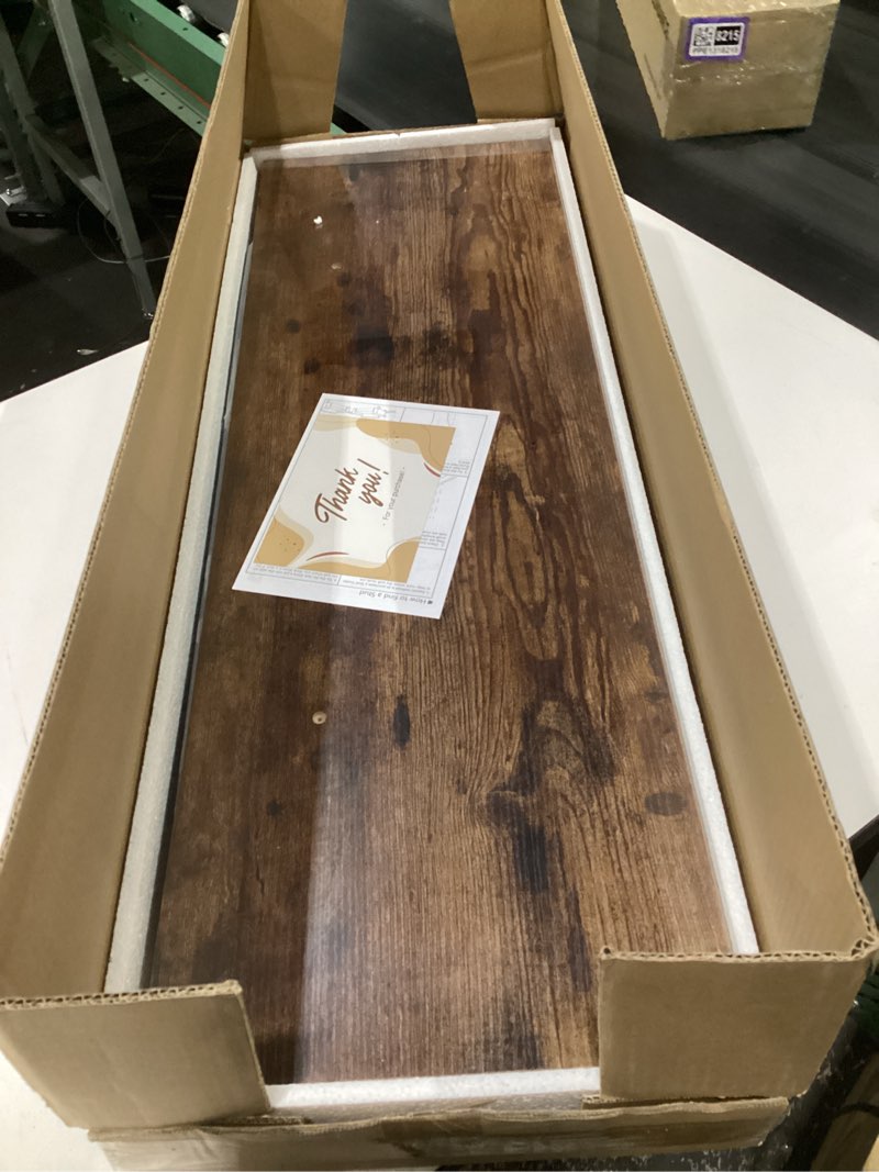 Condition photo showing Good Condition for dreamland 36" floating shelves for wall, 12" deep slim rustic brown floating shelves, wall-mounted shelves for bedroom, living room, kitchen, bathroom - set of 2 rustic brown 36"w x 12"d x 1.3"h, set of 2