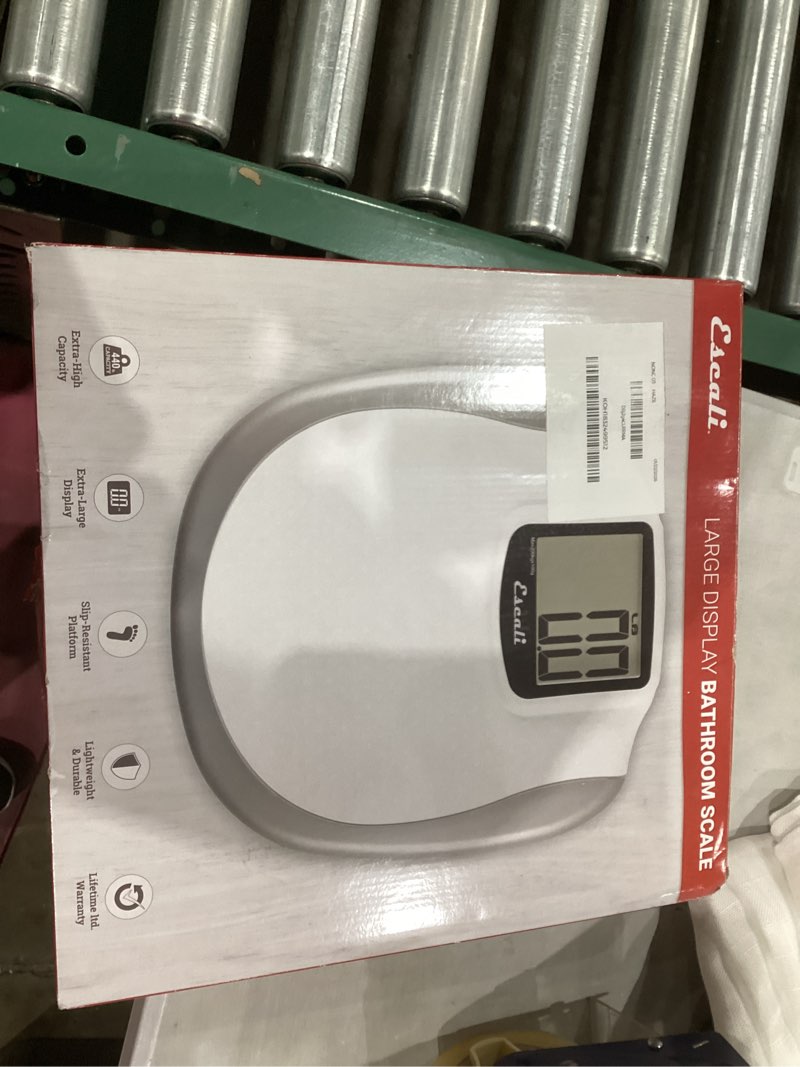 Condition photo showing Good Condition for Escali Extra Large Display Digital Bathroom Scale for Body Weight with Easy-to-Read Display and Non-Slip Platform, Extra-High Capacity of 440 lb, Batteries Included
