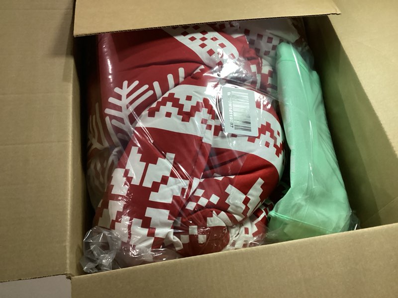 Condition photo showing As Is for Joyreap 3pcs Christmas Comforter Set, Red n Black Buffalo Check Gingham Checker Design, Soft Microfiber Bedding Comforter for All Season (Twin, 68x86 inches) Plaid Twin- 68"x86"