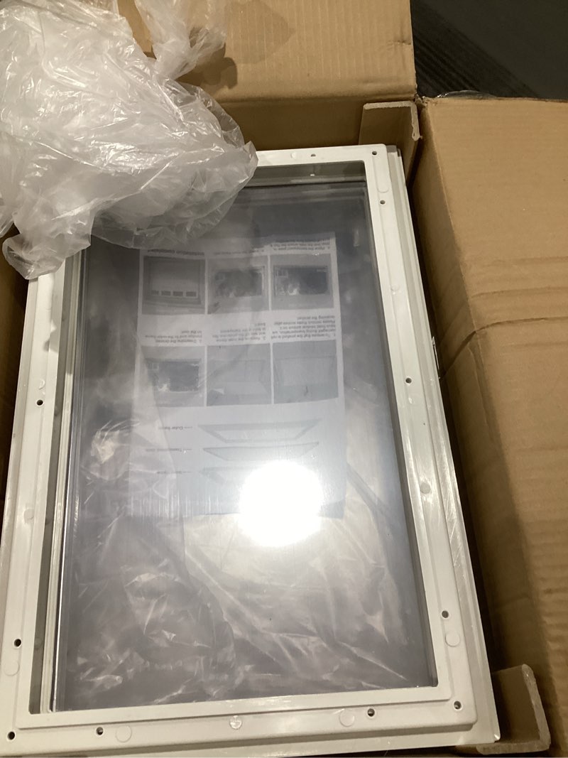 Condition photo showing Good Condition for 4 pack garage door windows, replacement vinyl window inserts with uv resistant resin glass for garage doors, 20.8 x 13.8 inch (clear design)