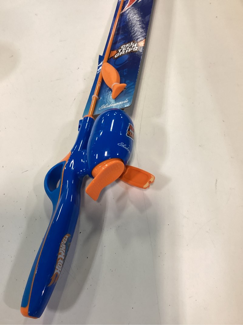 Condition photo showing Good Condition for shakespeare youth fishing reel and rod combo mattel hot wheels
