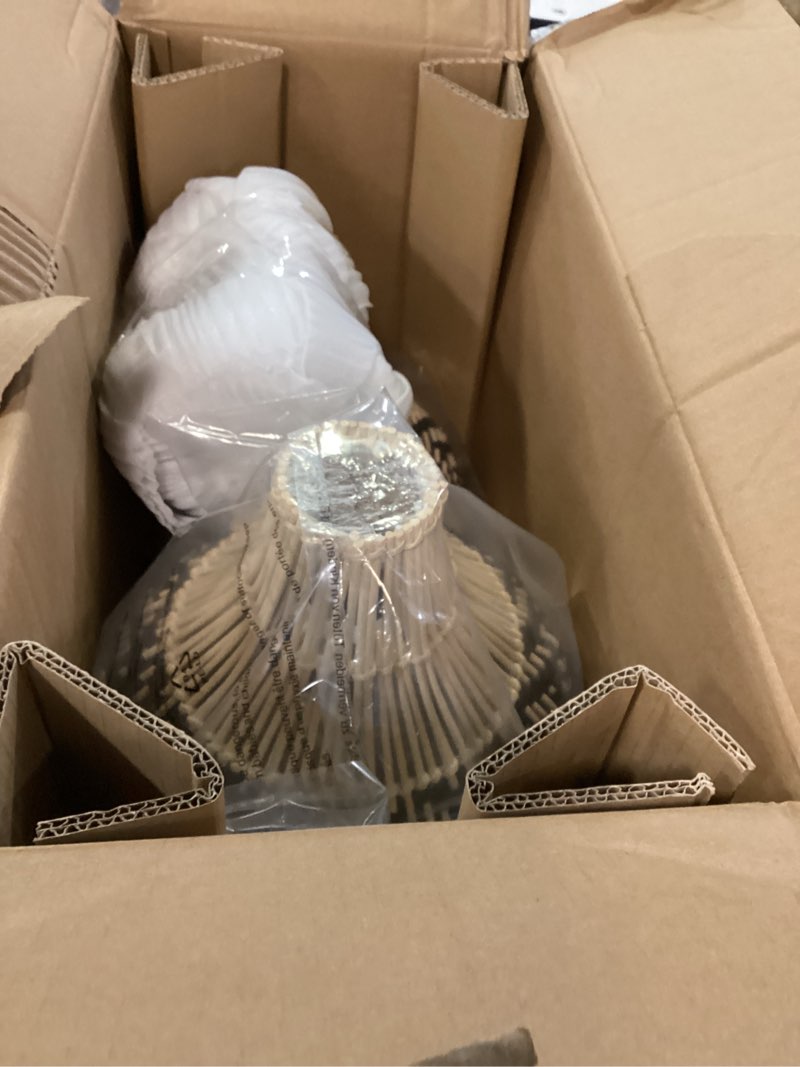 Condition photo showing Good Condition for 3-Pack Rattan Pendant Light,11" Hand-Woven Black Faux Rattan Hanging Light Boho Wicker Basket Chandelier,for Living Room BedroomKitchen Dining Farmhouse Black 11.inch-3 pack