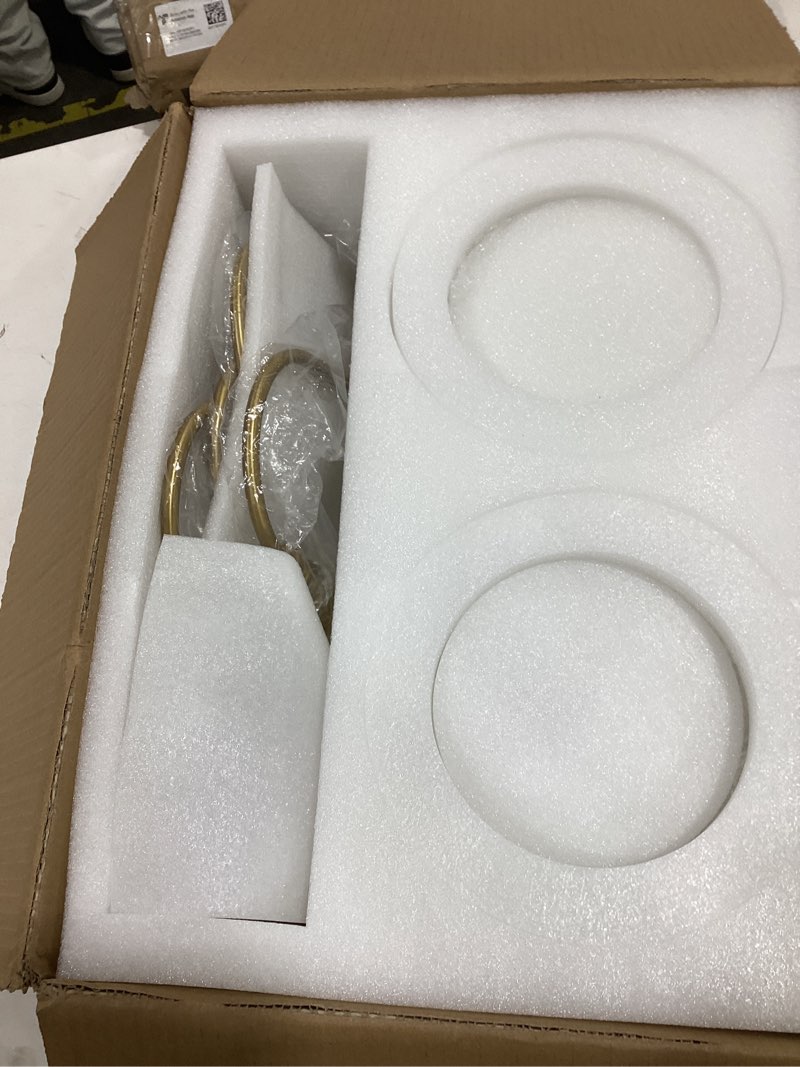 Condition photo showing As Is for Vintage Matte Brass Finish Bathroom Vanity Light, 4-Light Vanity Light with Floral Glass Shades, Retro Wall Mount Lighting for Bathroom, Dressing Table 4-Light Brass