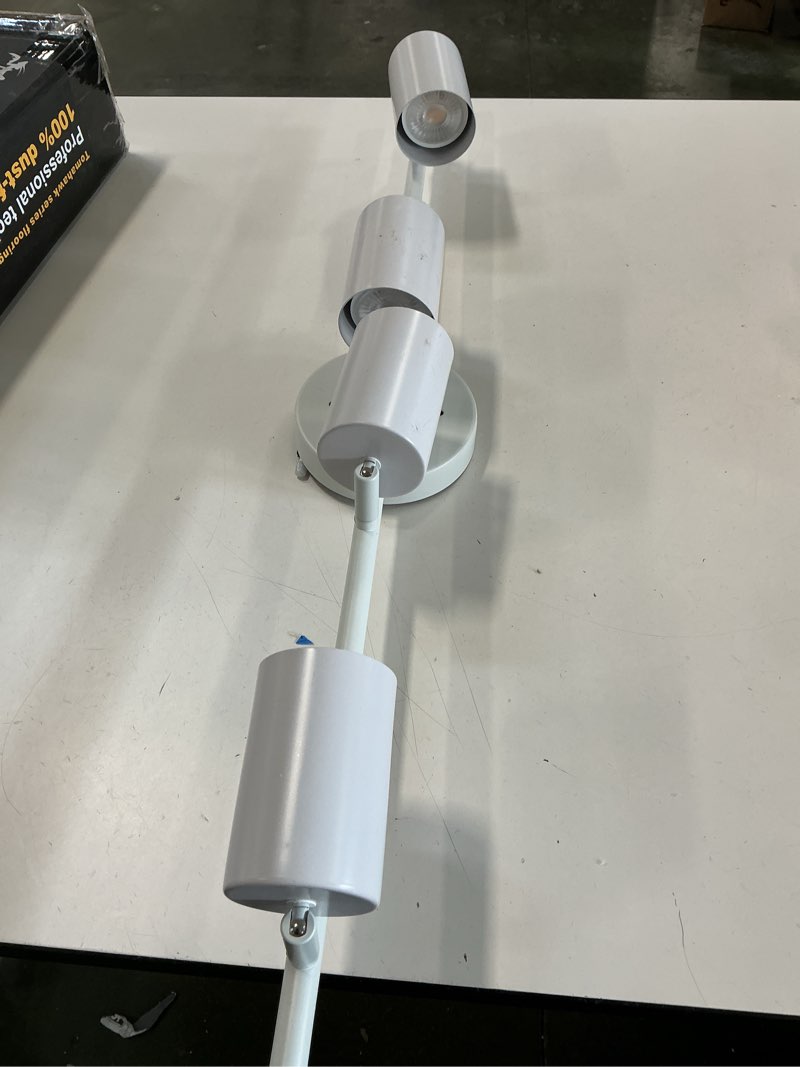 Condition photo showing As Is for BoostArea LED 3 Light Track Lighting Kit, White 3 Way Ceiling Spot Lighting, Flexibly Rotatable Light Head for Kitchen, Living Room, Bedroom, GU10 Bulb Not Included 3 Light-white