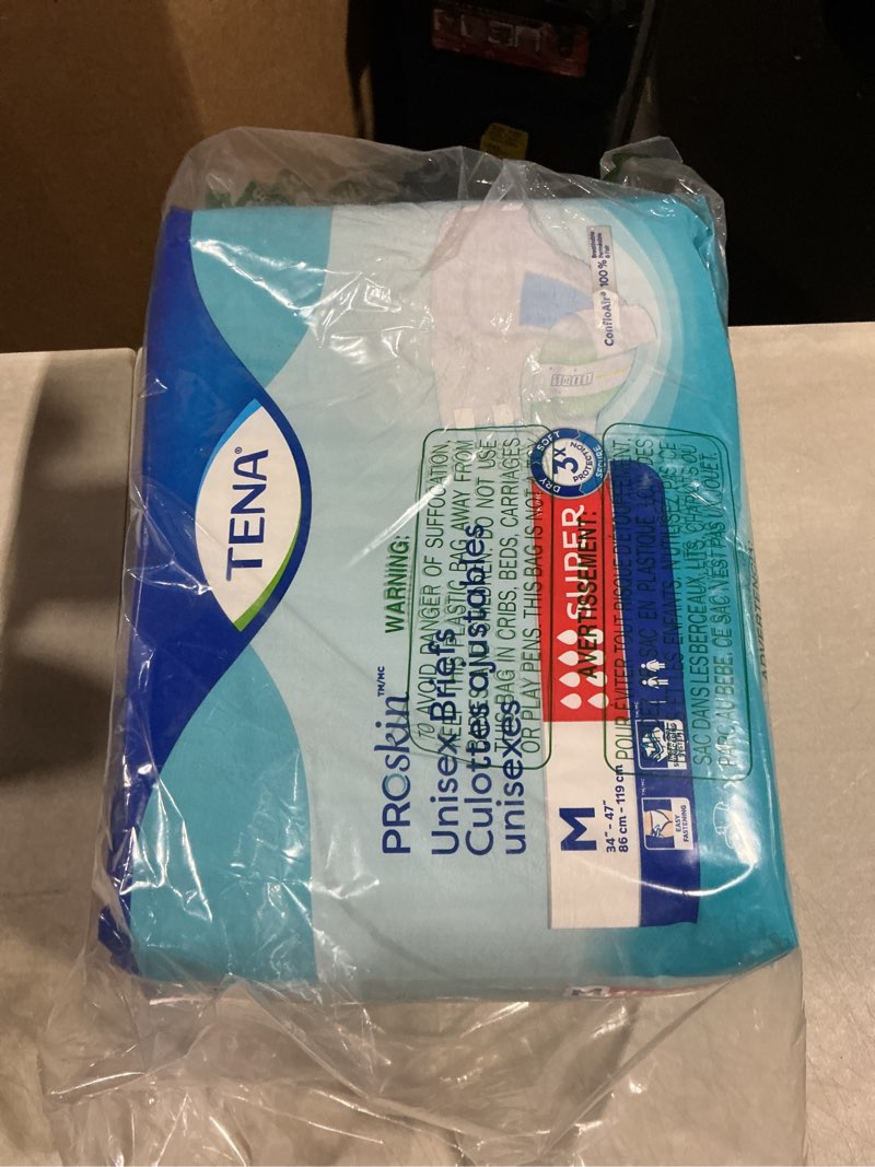 Condition photo showing Good Condition for tena proskin unisex adult diapers with tabs, maximum absorbency, medium, 14 ct medium 14