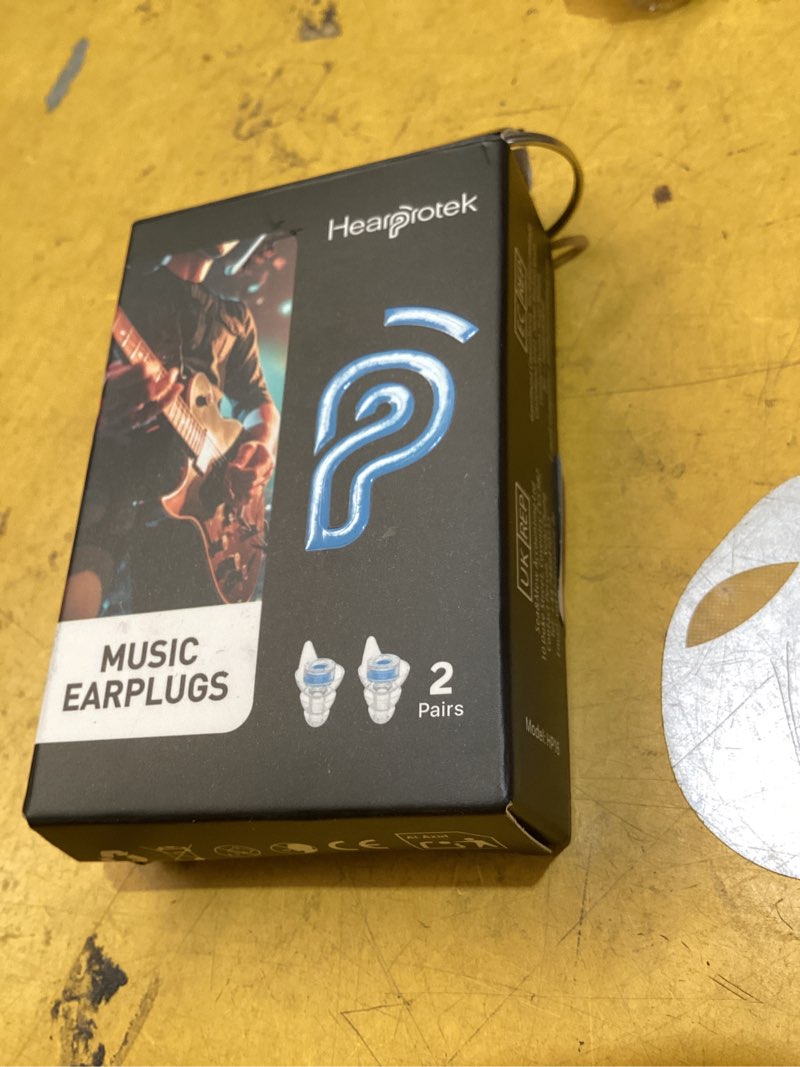 Condition photo showing As Is for hearprotek concert ear plugs, 2pairs reusable high fidelity musician ear plugs for concerts loud music-noise reduction ear protection earplugs for rave,festival,music,tinnitus relief blue