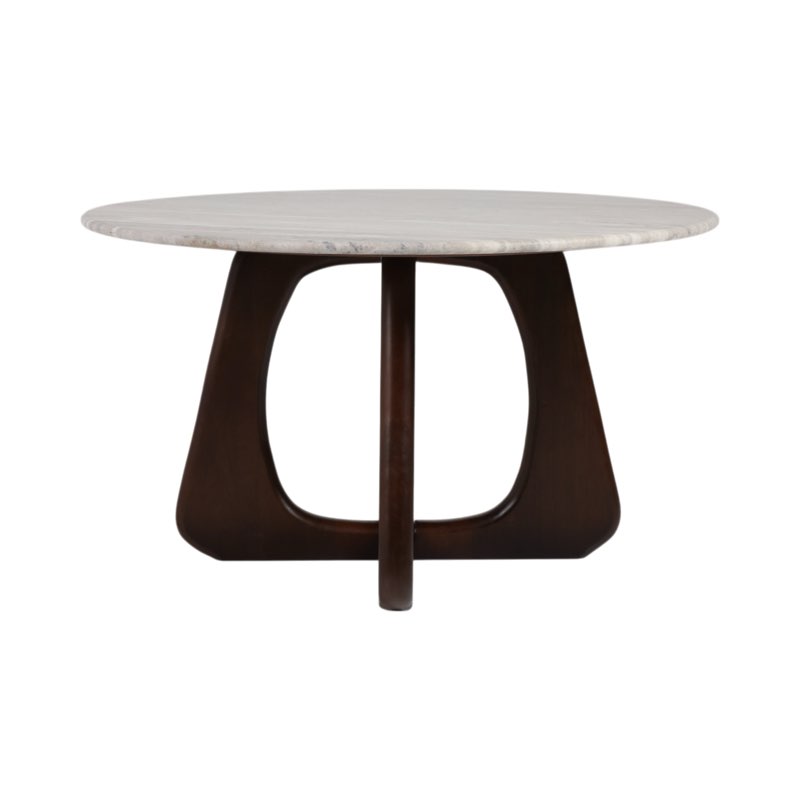 30X17" Marble Top Cofee Table, Beige/Brown