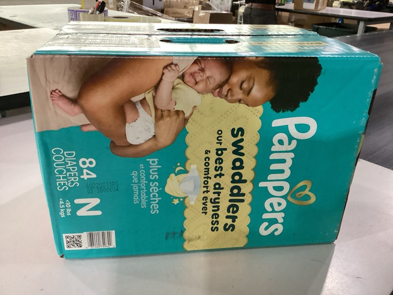 Condition photo showing New/Like New for pampers swaddlers diapers newborn - size 0, 84 count, ultra soft disposable baby diapers