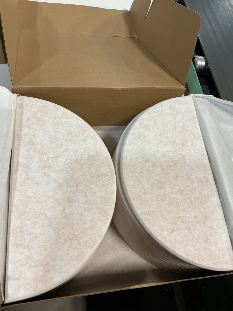 Condition photo showing New/Like New for Large Bulletin Board Kit 48x36- Minimalist Wall Art to Replace Your Old Cork Boards for Walls for Office Decor - 24-Pack Semi-Circle Felt Wall Tiles for Home Office Décor (Limestone) Limestone Semi-Circle Flat // 6 by 12” // pack 24