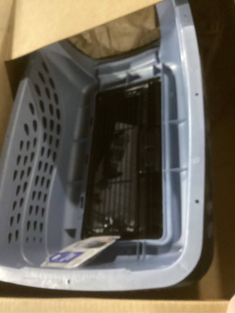 Condition photo showing Good Condition for petmate dog crates for small dogs & cat carriers, two-door plastic pet kennel, top & front loading, made in usa, 24", blue two-door 24.1"l x 16.8"w x 14.5"h blue