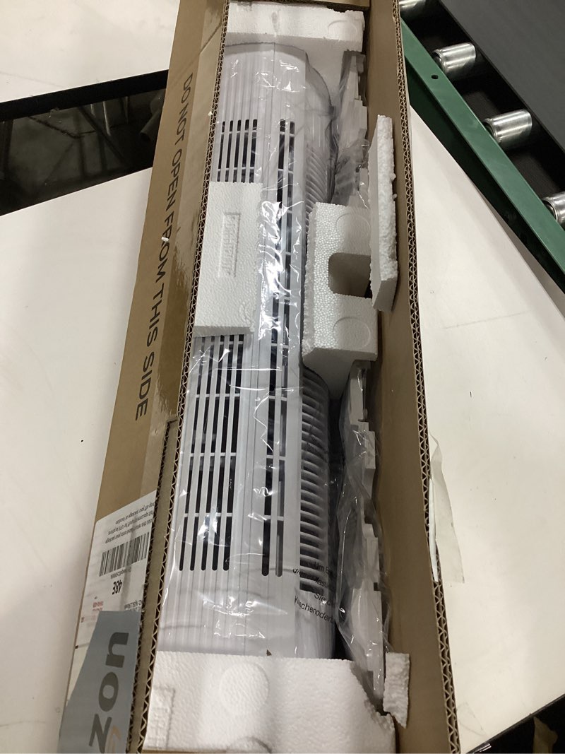 Condition photo showing Good Condition for Dreo Tower Fan for Bedroom, 25ft/s Smart Standing Fans, 90° Oscillating Floor Fan with 4 Modes, 4 Speeds, 8H Timer, 28dB, Bladeless, Remote, 28 dB, Works with WiFi Voice Control White