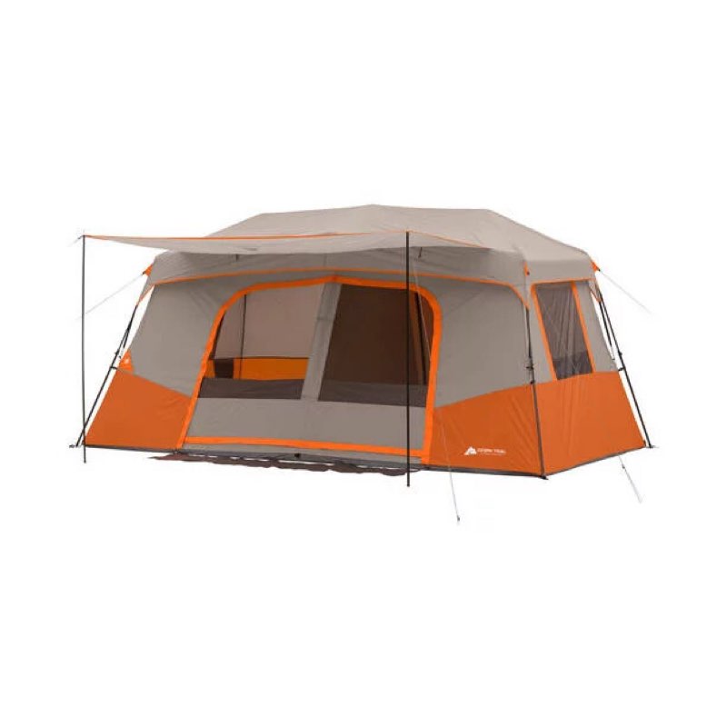 ( color brown and gray ) Large Camping House Tent 11 People 3 Rooms Instant Orange