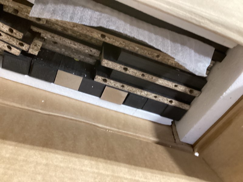 Condition photo showing Good Condition for SICOTAS Rattan Nightstand Set of 2, Rattan Decor Drawer with Brass Knobs Night Stand Bedside Table Boho End Tables Side Tables with Storage Shelf for Bedroom,Small Space Obsidian 2