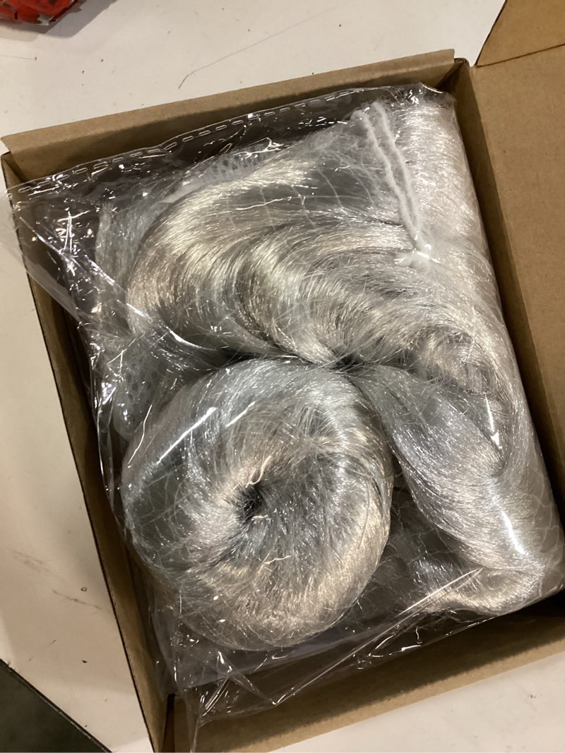 Condition photo showing New/Like New for Old Lady Costume for Women Old Lady Wig Grandma Granny Wig and Glasses Old People Cosplay for 100th Day of School Party Silver Bun