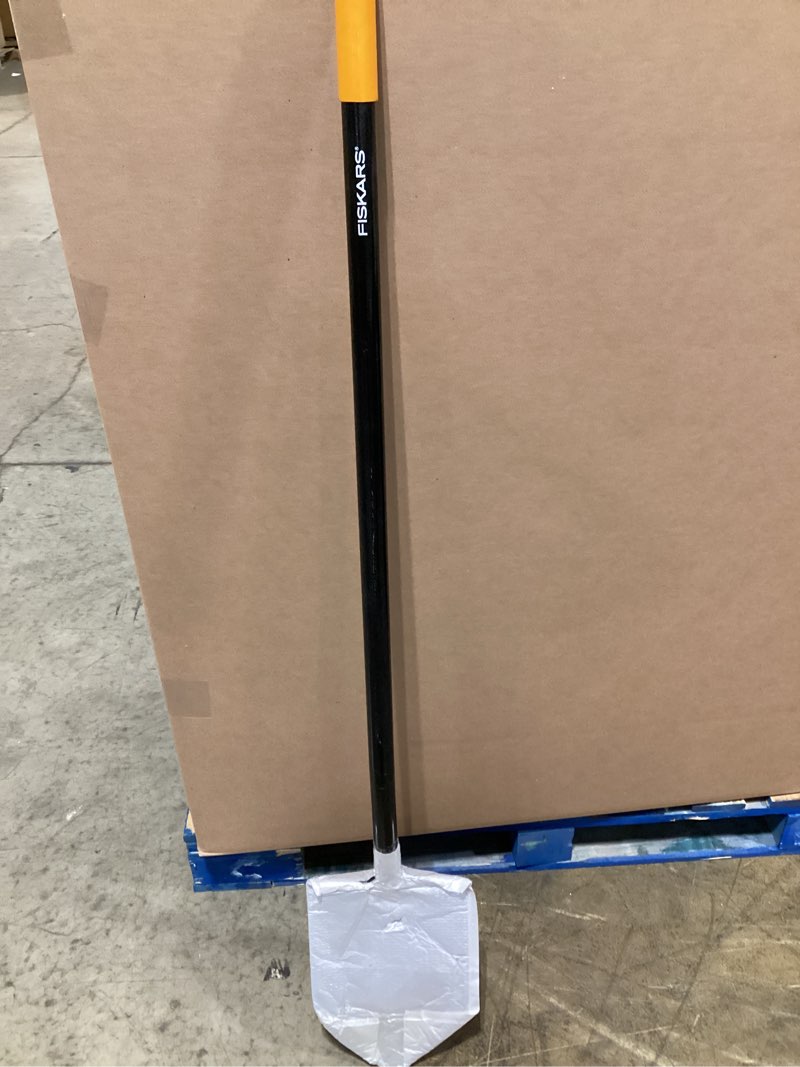 Condition photo showing New/Like New for fiskars 57" garden digging shovel, heavy duty steel tool, straight handle digging shovel - black/straight handle
