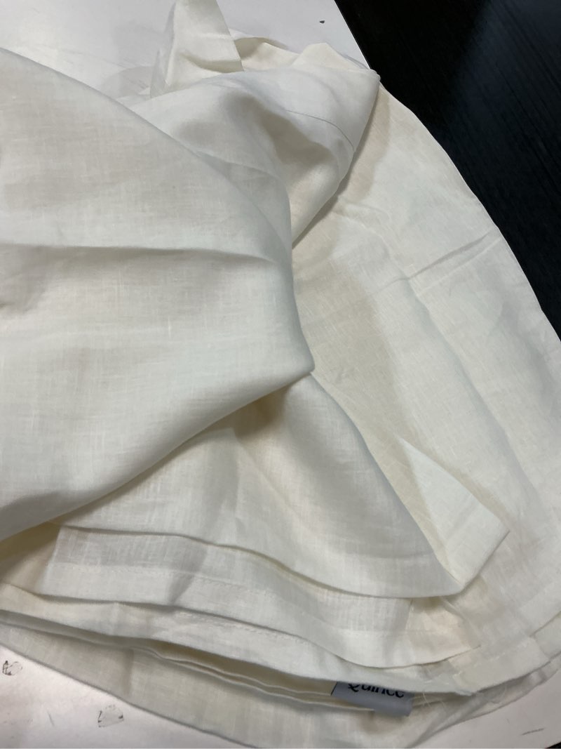 Condition photo showing Good Condition for european linen shower curtain, one size, ivory 72x72