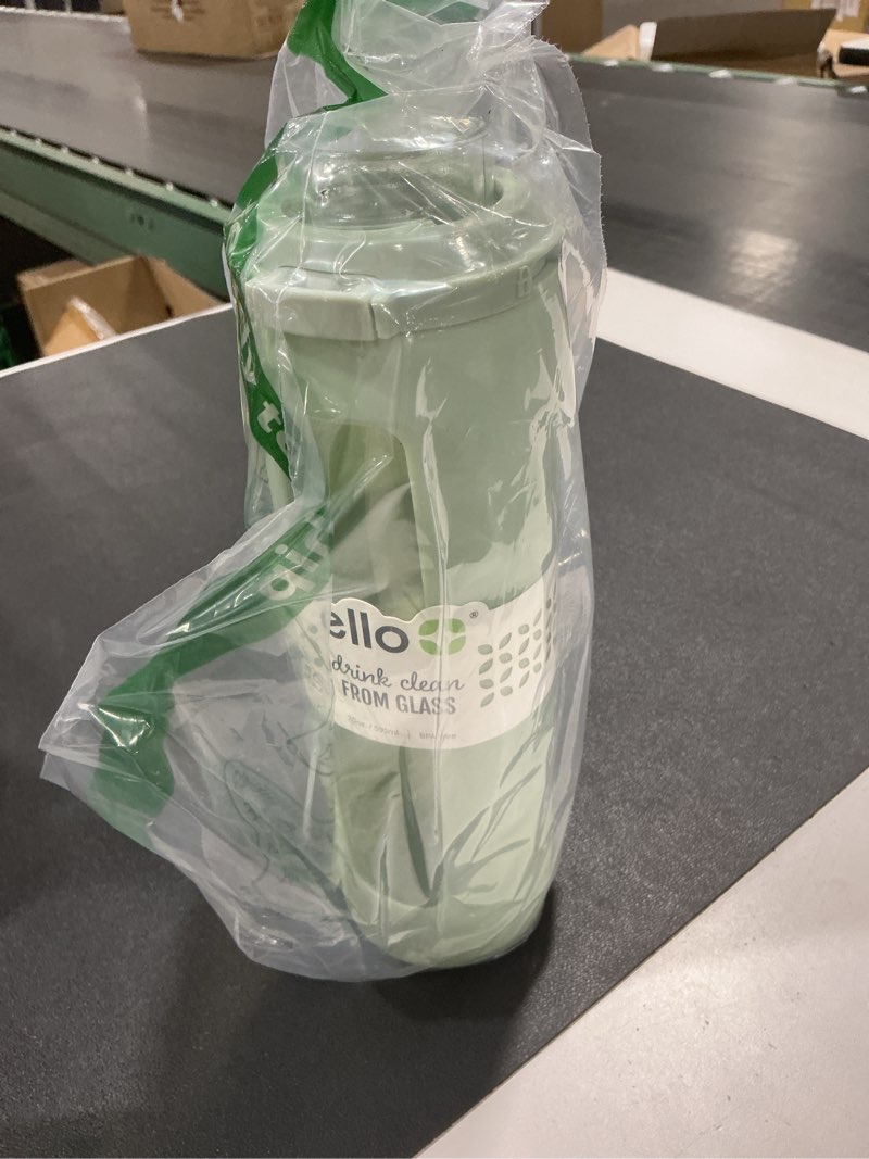 Condition photo showing Good Condition for Ello Syndicate 20oz Reusable Glass Water Bottle with One-Touch Leak Proof Flip Lid, Protective Non-S