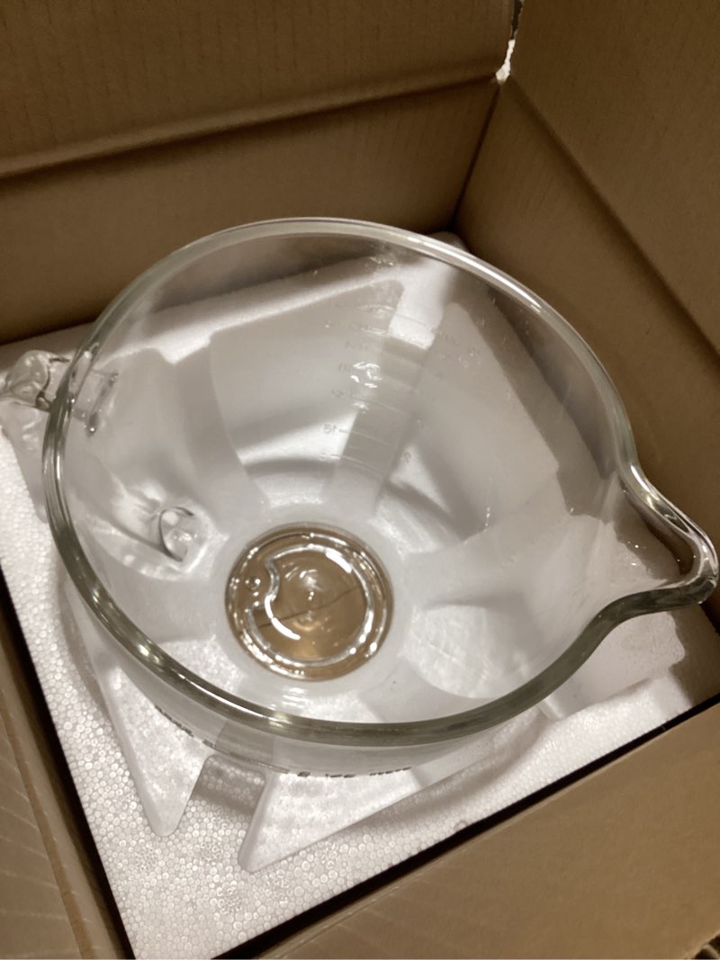 Condition photo showing Good Condition for double-layer thickened glass mixer bowl for kitchenaid tilt-head stand mixers 4.5-5 quart, 5qt mixing bowl replacement for kitchenaid with measurement markings & handle