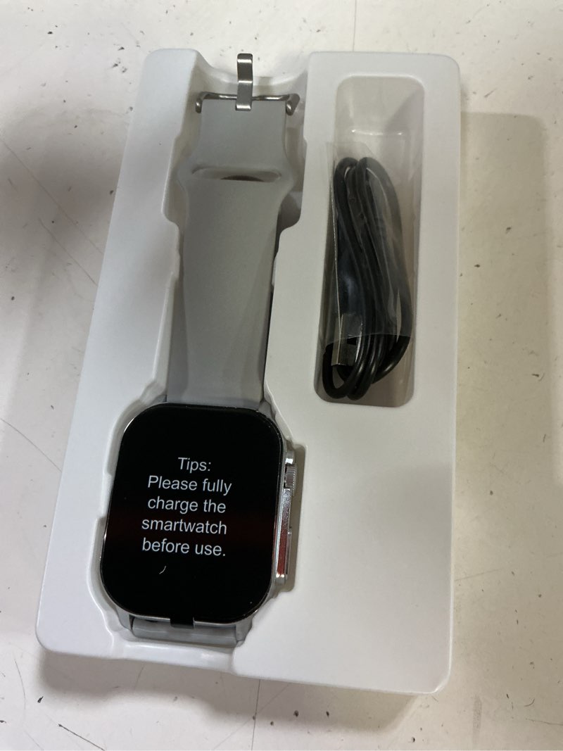 Condition photo showing Good Condition for smart watch, 2.01" amoled curved touchscreen fitness watch for men women, ip68 waterproof, 24/7 heart rate/sleep monitor, fitness tracker with pedometer, 120+ sports modes, watch for android ios gray