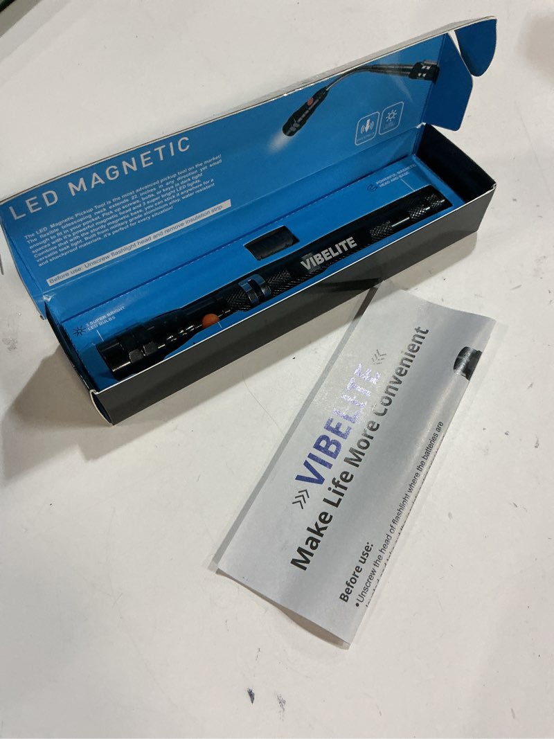 Condition photo showing Good Condition for VIBELITE Extendable Magnetic Flashlight with Telescoping Magnet Pickup Tool-Cool Gadget Christmas Gifts Stocking Stuffers for Men, Teen Boys, Husband, Dad, Father, Mechanic, Him, Women, Black Magnetic Tool