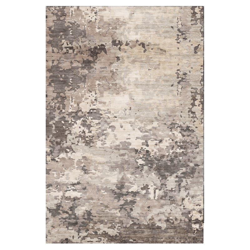 Crystal Print Kaori Modern Abstract Beige/grey Area Rug, 5x7
