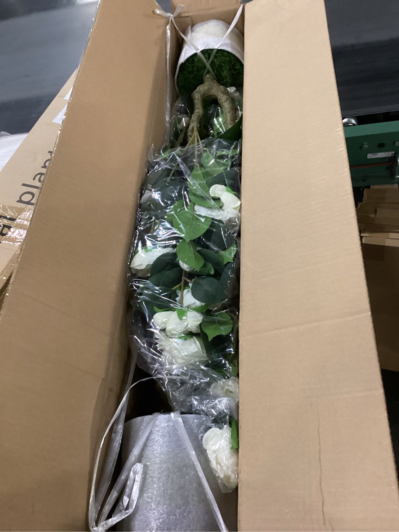 Condition photo showing New/Like New for Artificial Camellia Tree 2 Pack – 40'' Realistic Fake Potted Plant with 30 White Flowers, Lifelike Faux Camellia Trees for Home, Living Room, Patio, Wedding, Event Decoration