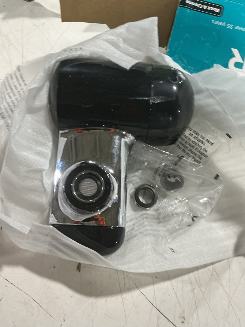 Condition photo showing As Is for pur plus faucet mount water filtration system, horizontal, black/chrome, pfm200b