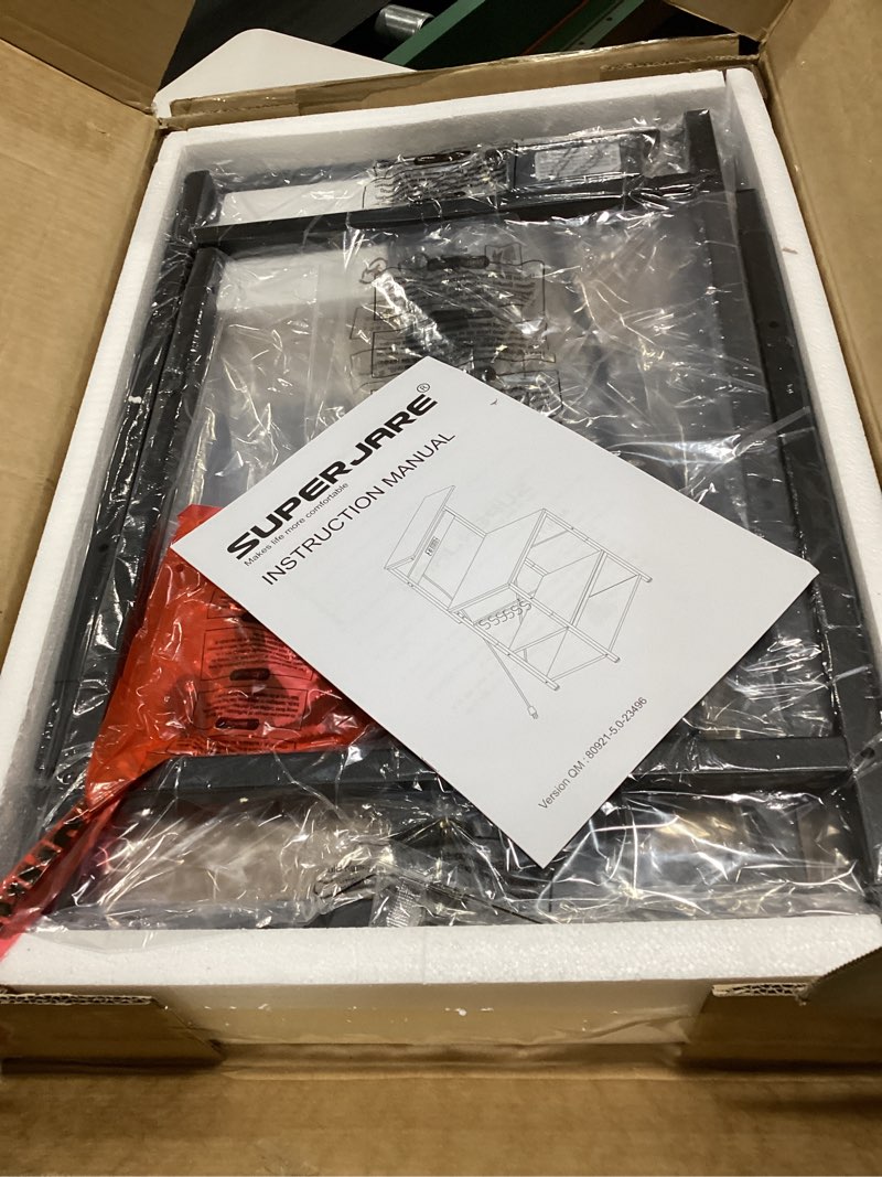 Condition photo showing Good Condition for SUPERJARE Kitchen Bakers Rack with Power Outlet, Coffee Bar Table 4 Tiers, Kitchen Microwave Stand with 6 S-shaped Hooks, Storage Shelf Rack for Spices, Pots and Pans - Rustic Brown 23.6 inch Rustic Brown