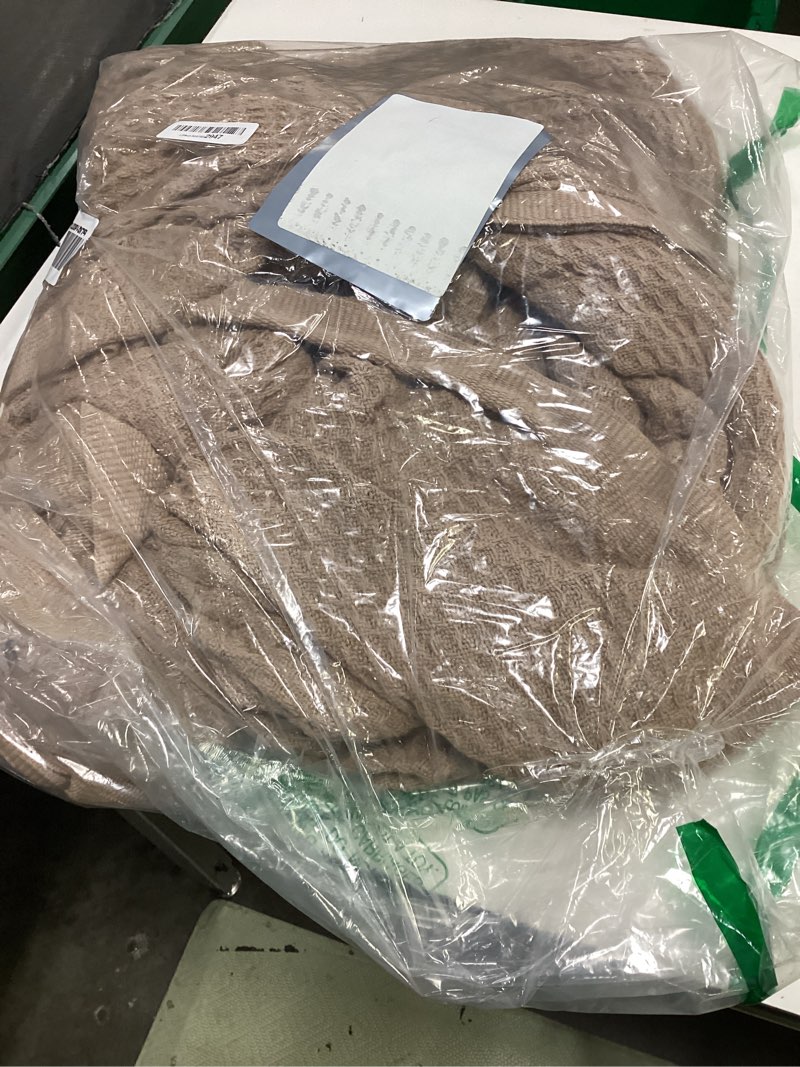Condition photo showing Good Condition for bedsure gentlesoft 100% cotton blanket queen size for bed - cooling breathable and soft for summer, thick cozy waffle weave blanket gifts for women, light brown, 90x90 inches 12 light brown queen (90" x 90")
