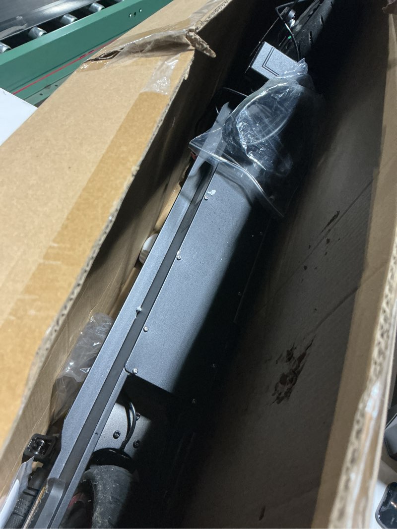 Condition photo showing As Is for electric scooters - electric scooter for adults, 500w peak motor, 18 max mph, 21 miles range, app control, lightweight foldable e-scooter black
