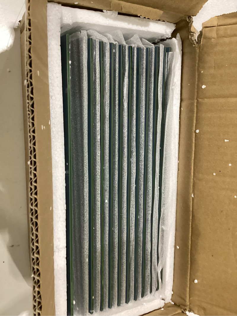 Condition photo showing As Is for lovdeco mirror tile, beveled subway mirror backsplash 3x12 inch for kitchen bathroom wall (20 pcs, 5 sq.ft.) 3x12 inch silver