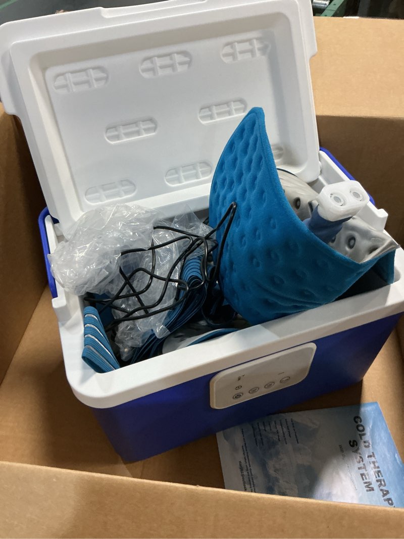 Condition photo showing Good Condition for [cbl] programmable cold therapy machine, 13-quart ice water circulation system with quiet pump, timer & flow control, knee wrap included, post-surgery pain relief & sports injury recovery