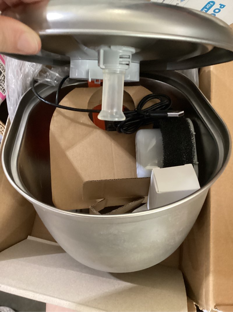 Condition photo showing As Is for ** not tested ** petlibro stainless steel cat water fountain, 101oz/3l automatic water dispenser for cats indoor, quiet pet water dispenser with 2 filters, adjustable flow cat fountain also for small dogs metal 3l