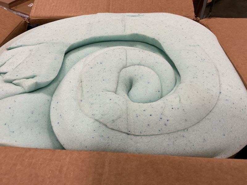 Condition photo showing As Is for Serta ThermaGel Cooling, Pressure-Relieving Memory Foam Mattress Topper, 3 Inch, Queen,Blue Queen 3 Inch