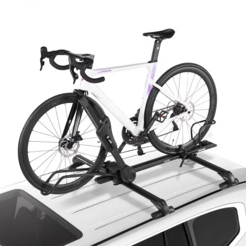 bike roof rack mount, foldable upright bicycle carrier for car/suv, lightweight aluminum bike rack w